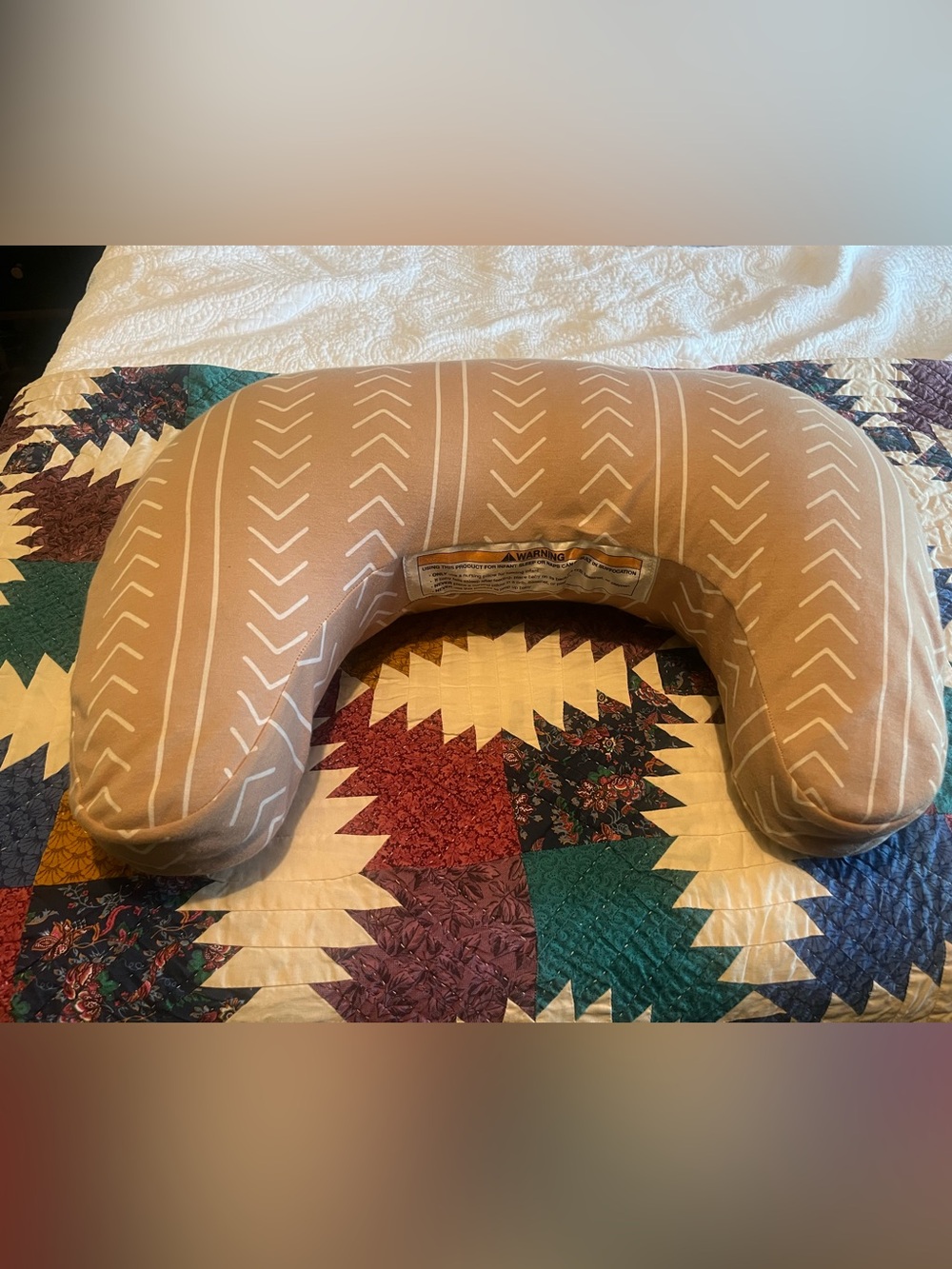 Boppy Tan Chevron Nursing Support Pillow